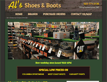 Tablet Screenshot of alsshoesboots.com